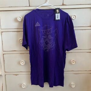 NWT University of Washington Huskies Adidas Men's Purple Graphic Tee